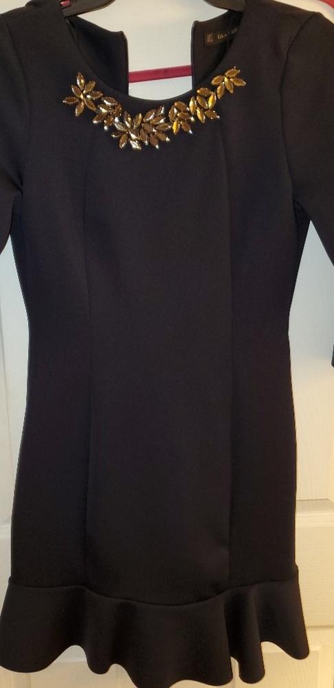 Embellished ruffle hem dress